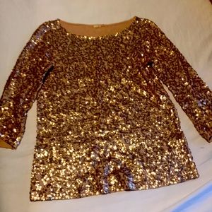 J Crew Boat Neck Sequin Top